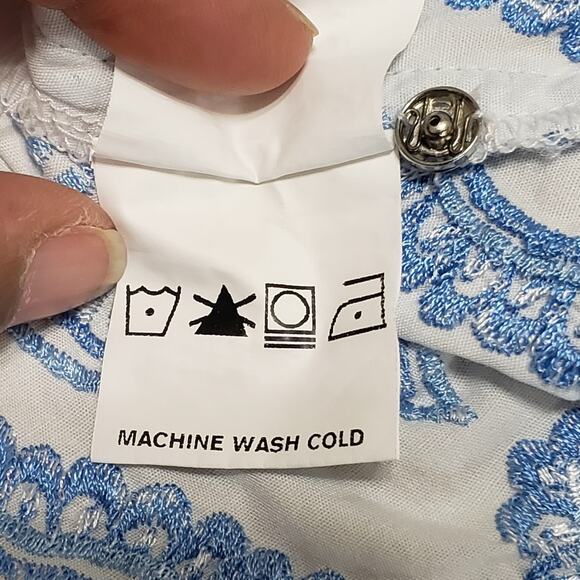 eShakti Wayward Fancies Floral Embroidered Fan Flare Sleeve Tunic Peasant L-14 - Picture 8 of 13